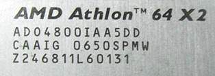 3600+ 65 amd cpu marking