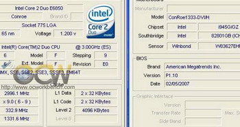 core 2 Duo e6850 working in i945GC chipset