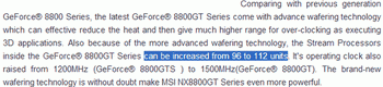 geForce 8800 GTS  112 sps