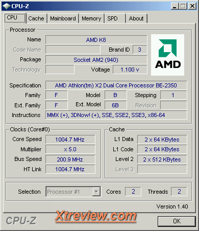 AMD Athlon X2 BE -2350 : cool and quite