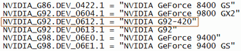 Nvidia G 92-420 video chip