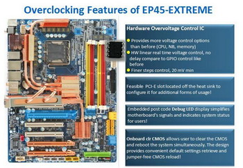 Gigabyte eP45-Extreme overclocking features