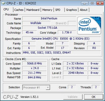 Intel pentium E6500K 5ghz