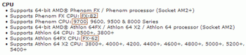 MSI K9A2 CF processor support