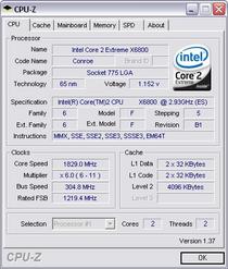 Shuttle P2 3700G cpu z