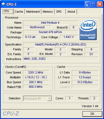 Intel P4 3200 Mhz