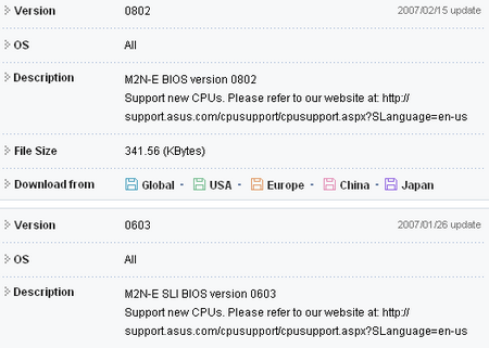 Asus M2N- E SLI bios version