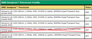 AMD new 65nm processor