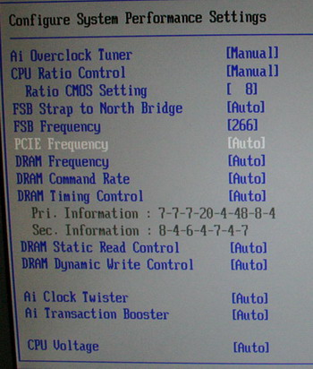Asus P5E3 Deluxe bios settings