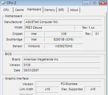 Asus P5E3 Deluxe cpuz