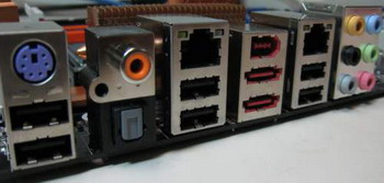 asus P5K64 WS rear panel