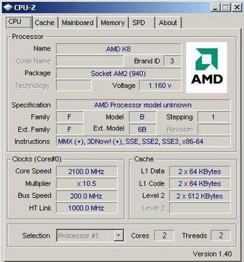 athlon X2 BE -2350 cpu z