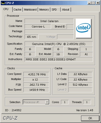  celeron 4xx  @ 4.3 ghz