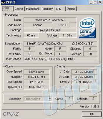 core 2 Duo e6850 overcclocking