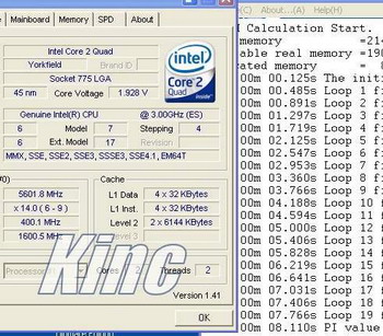 core 2 Extreme QX9650 at 5.6ghz