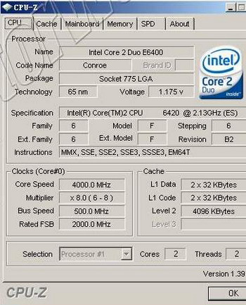 core 2 Duo e6420 @ 4ghz