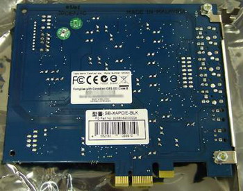 sound blaster X -Fi Xtreme audio PCI- e : back side