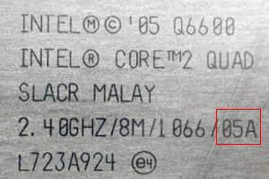 core 2 Quad q6600 (2.4 GHz) G0 SLACR (05A).