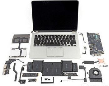 Options for the repair and modernization of the 13-inch laptop Apple MacBook Pro are essentially limited