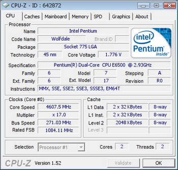 pentium E6500K processor